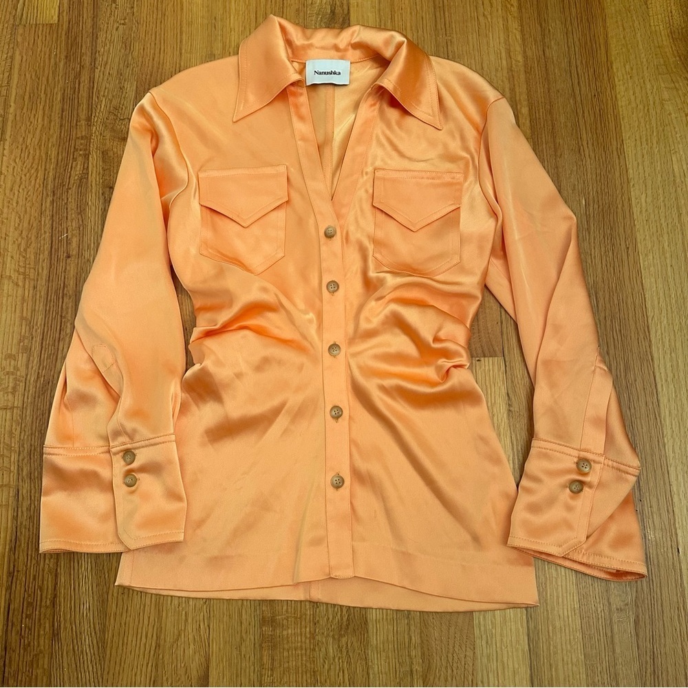 Nanushka Long Sleeve Bottom up Shirt Size XS)g8)